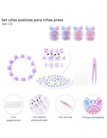 Set uñas postizas niñas SKORA