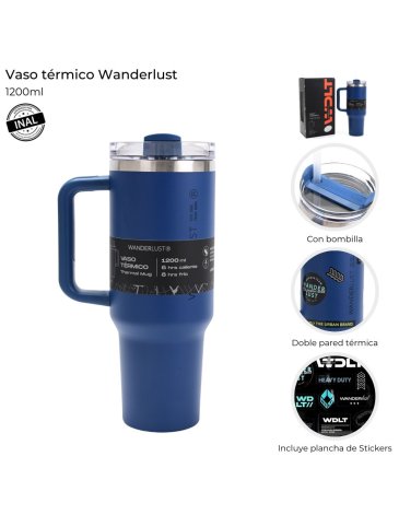 Vaso Termico con bombilla 1200 ML WANDERLUST