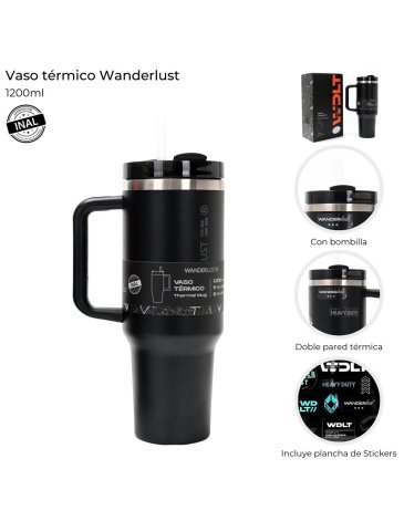Vaso Termico con bombilla 1200 ML WANDERLUST