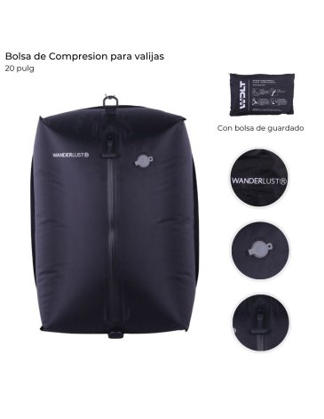 Bolsa de Compresion para valijas de 20 pulg con bolsa de guardado WANDERLUST