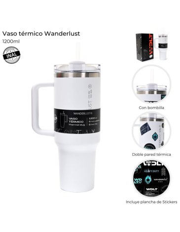 Vaso Termico con bombilla 1200 ML WANDERLUST