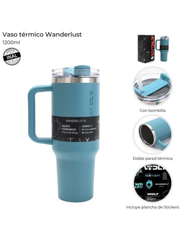 Vaso Termico con Bombilla 1200 ML WANDERLUST