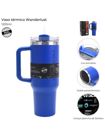 Vaso Termico con bombilla 1200 ML WANDERLUST
