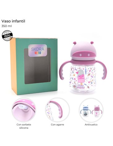 Vaso infantil con sorbete y agarre 350ml SKORA