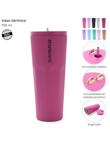 Vaso termico con bombilla 700 ml SKORA