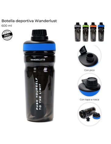 Botella Deportiva con mezclador 600ML WANDERLUST