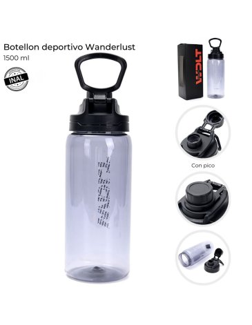 Botellon deportivo con pico y tapa a rosca 1500 ML WANDERLUST