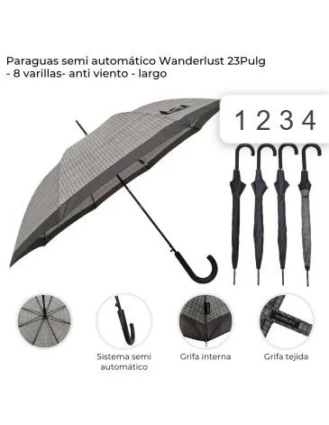 Paraguas semi automatico WANDERLUST