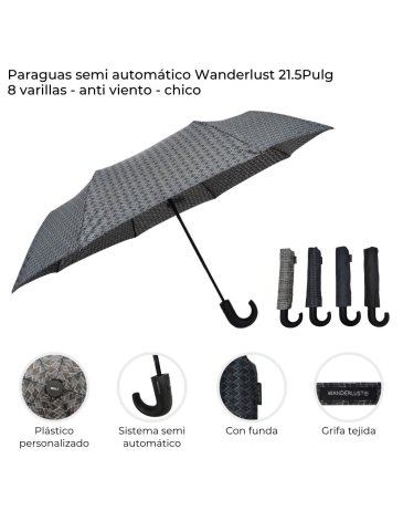 Paraguas semi automatico WANDERLUST