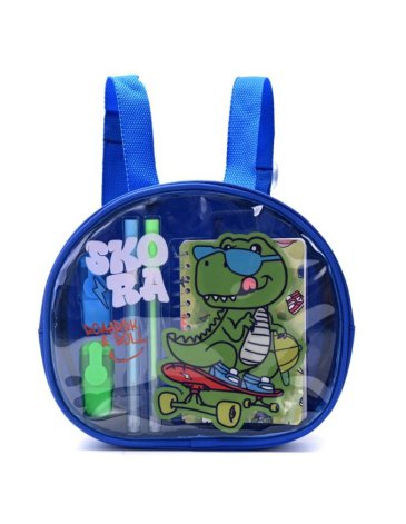 Mochila Infantil con Set de libreria Dino Skater SKORA