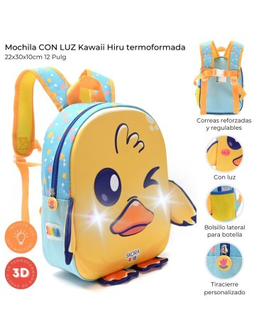 Mochila con luz Kawaii Hiru termoformada 12