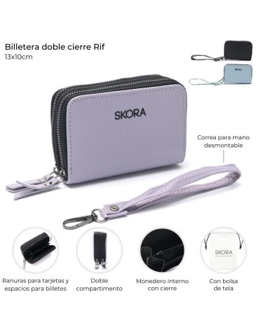 Billetera doble cierre  SKORA
