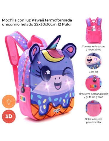 Mochila Kawaii termoformada con Luz 12