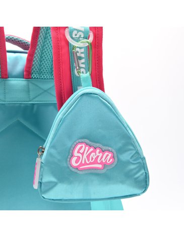 Mochila Think Happy Lettering Lucky Girls con Llavero y mondero 18'' - SKORA