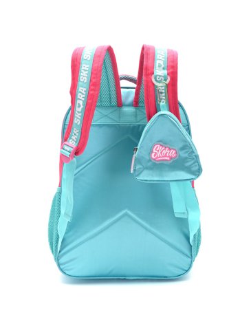 Mochila Think Happy Lettering Lucky Girls con Llavero y mondero 18'' - SKORA