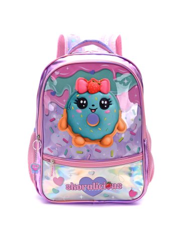 Mochila Think Happy Teen Kawaii Donut con Llavero 18'' - SKORA
