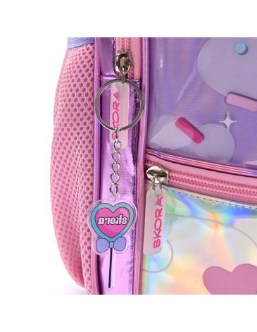 Mochila Think Happy Teen Kawaii Donut con Llavero 18'' - SKORA