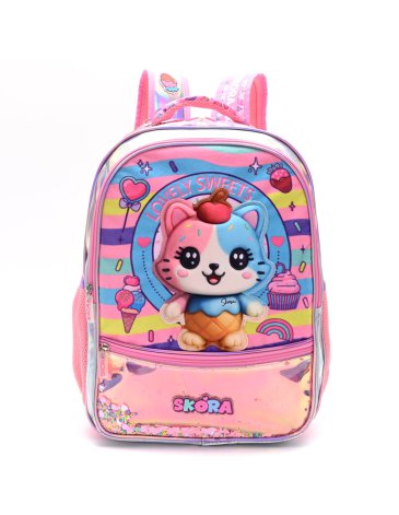 Mochila Think Happy Teen Kawaii Gatito 18'' - SKORA