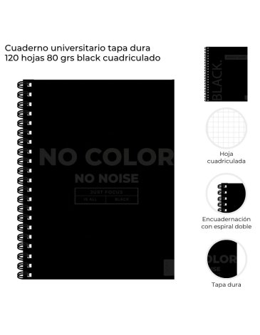 Cuaderno universitario Tapa Dura 120 hojas cuadriculado SKORA