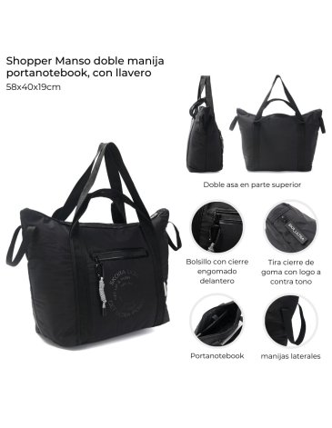 Cartera Shopper Manso doble manija portanotebook SKORA