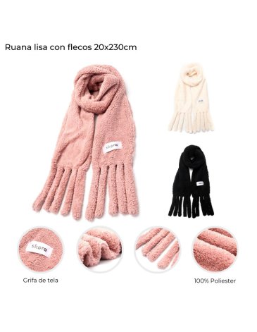 Ruana lisa con flecos SKORA