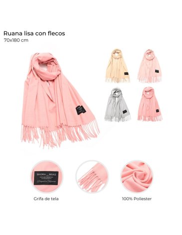 Ruana lisa con flecos SKORA