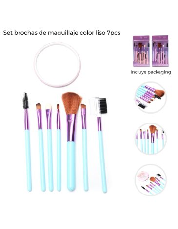 Set brochas de maquillaje y espejo x8u SKORA