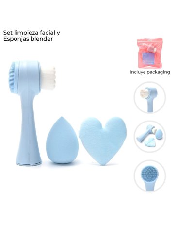 Set limpieza facial y Esponjas blender x3u SKORA