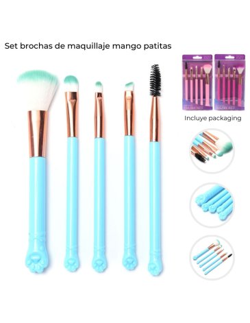 Set brochas de maquillaje mango patitas x5u SKORA