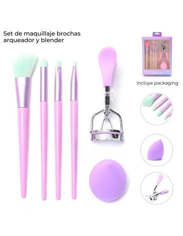 Set de maquillaje brochas arqueador y blender x6u SKORA