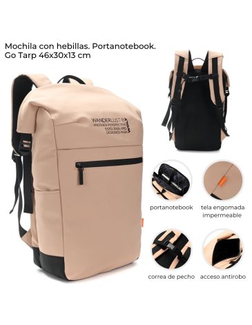 Mochila con hebillas. Portanotebook. Go Tarp WANDERLUST