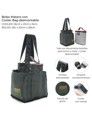 Bolso Matero con Cooler Bag desmontable CONSERVADORA: WANDERLUST