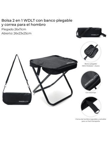 Bolsa 2 en 1 WDLT con banco plegable y correa para el hombro WANDERLUST