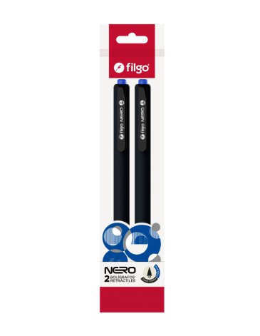 Bolígrafo Retráctil Nero x 2 Azul FILGO