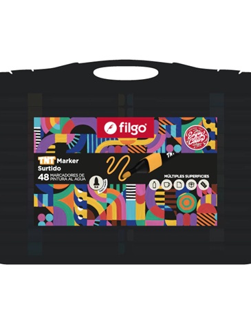 Marcador pintura al agua TNT Marker Estuche x48 unidades FILGO