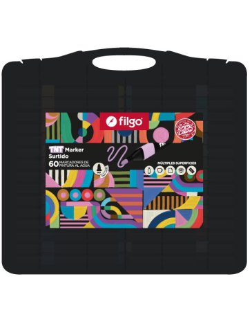 Marcador pintura al agua TNT MARKER / Estuche plastico x 60 FILGO