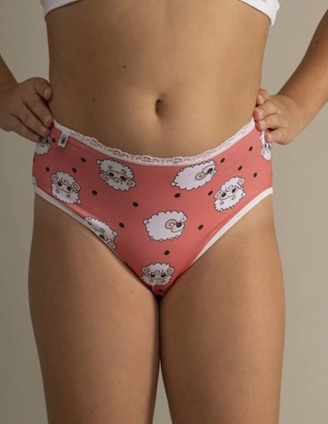 Bombacha Tiro Corto Nena Ovejita Algodon y Lycra Pack x2 DOLCISIMA