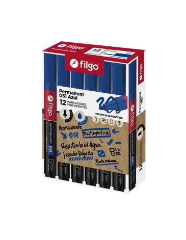 Marcador permanente 050 Bisel / Caja 12 Negro FILGO