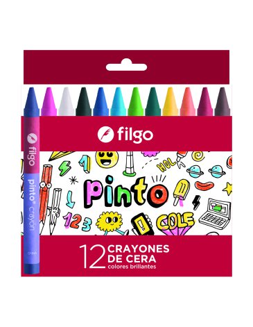 Crayones de cera Pinto / Estuche x 12 surtido FILGO