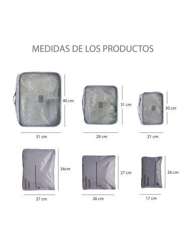 ORGANIZADOR DE VIAJE  6 PIEZAS - UNICROSS