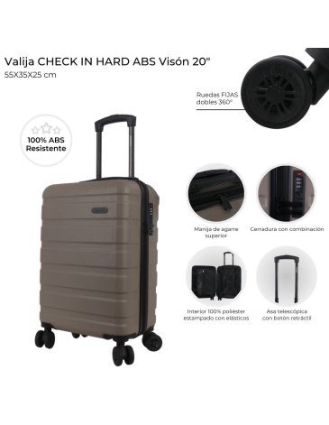 Valija CHECK IN HARD ABS Vison 20 pulg   CHECK IN